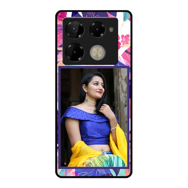 Infinix Note 40 Pro Plus 5G Custom Glass Phone Case - Abstract Floral Design