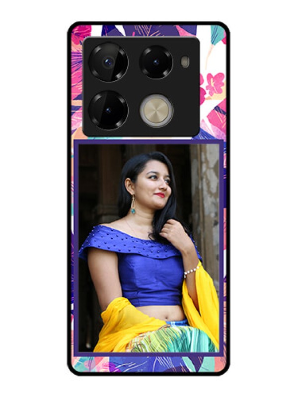 Custom Infinix Note 40 Pro Plus 5G Custom Glass Phone Case - Abstract Floral Design