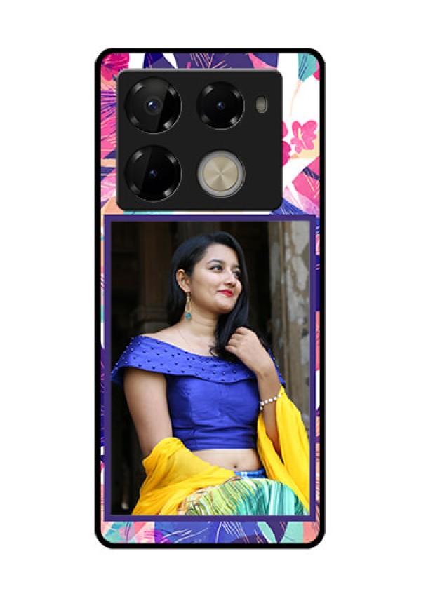 Infinix Note 40 Pro Plus 5G Custom Glass Phone Case - Abstract Floral Design