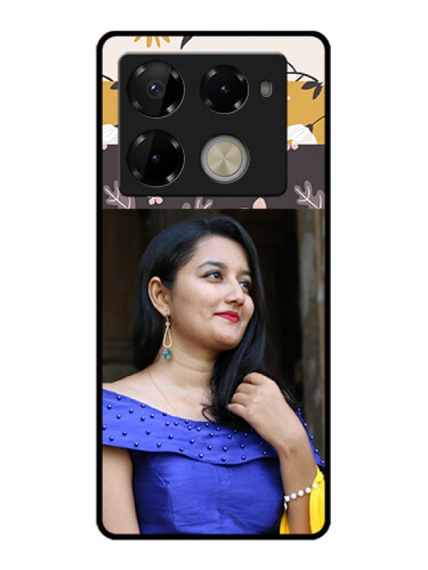 Custom Infinix Note 40 Pro Plus 5G Custom Glass Phone Case - Stylish Floral Design