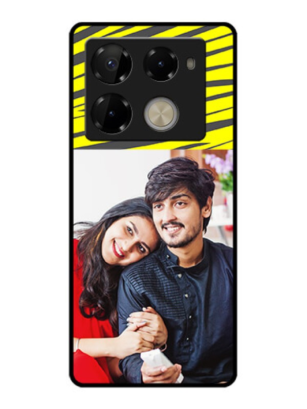 Custom Infinix Note 40 Pro Plus 5G Custom Glass Phone Case - Yellow Abstract Design