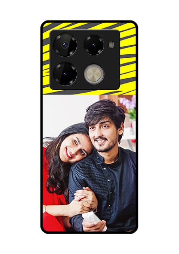 Infinix Note 40 Pro Plus 5G Custom Glass Phone Case - Yellow Abstract Design