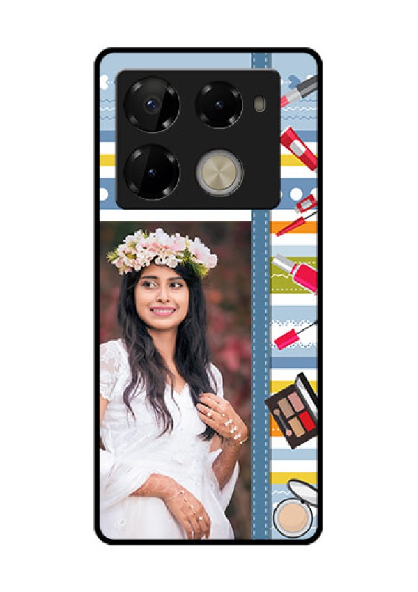 Infinix Note 40 Pro Plus 5G Custom Glass Phone Case - Makeup Icons Design