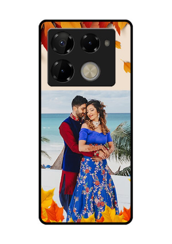 Infinix Note 40 Pro Plus 5G Custom Glass Phone Case - Autumn Maple Leaves Design