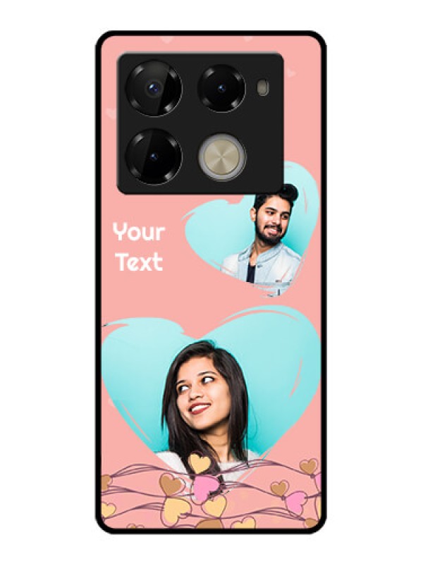 Custom Infinix Note 40 Pro Plus 5G Custom Glass Phone Case - Love Doodle Design