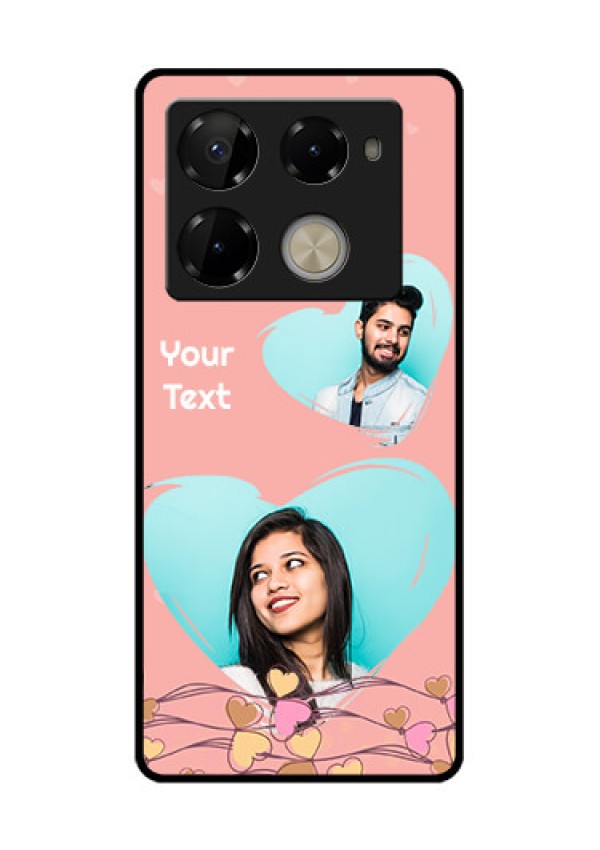 Infinix Note 40 Pro Plus 5G Custom Glass Phone Case - Love Doodle Design