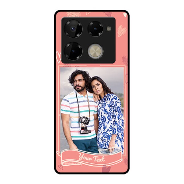 Infinix Note 40 Pro Plus 5G Custom Glass Phone Case - Love Doodle Art Design