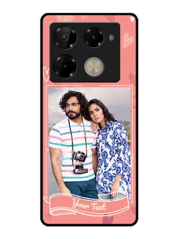 Custom Infinix Note 40 Pro Plus 5G Custom Glass Phone Case - Love Doodle Art Design