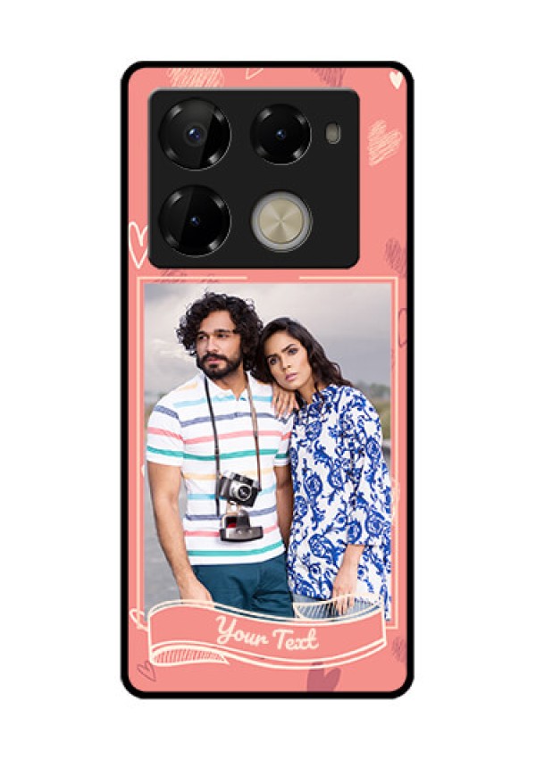 Infinix Note 40 Pro Plus 5G Custom Glass Phone Case - Love Doodle Art Design