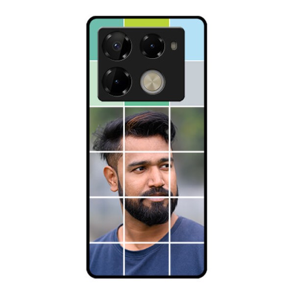 Infinix Note 40 Pro Plus 5G Custom Glass Phone Case - With White Box Pattern Infinix Note 40 Pro Plus 5G Custom Glass Phone Case - With White Box Pattern