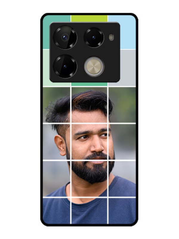 Custom Infinix Note 40 Pro Plus 5G Custom Glass Phone Case - With White Box Pattern