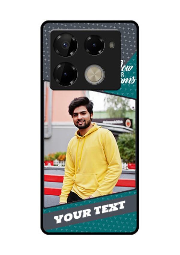 Infinix Note 40 Pro Plus 5G Custom Glass Phone Case - Background Pattern Design With Quote