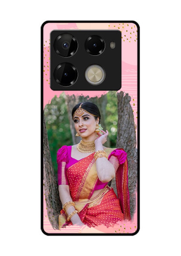 Infinix Note 40 Pro Plus 5G Custom Glass Phone Case - Gold Glitter Splash Design