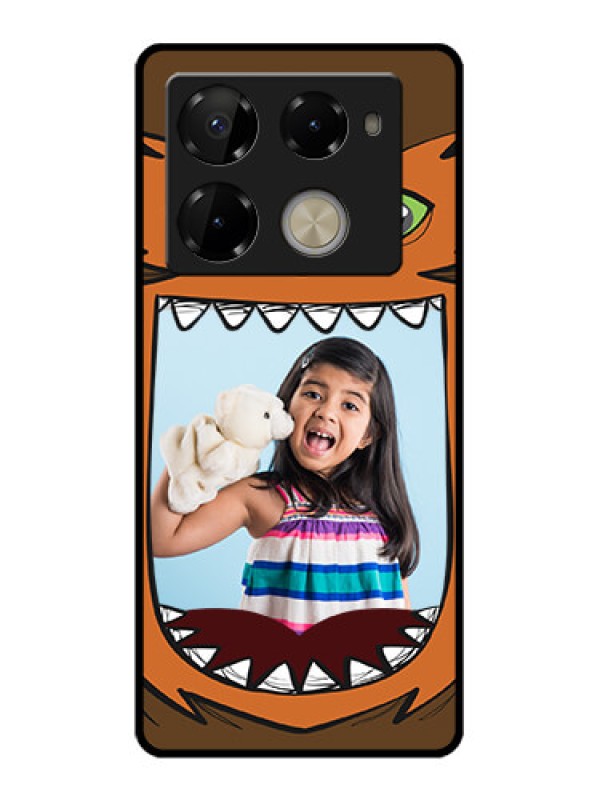 Custom Infinix Note 40 Pro Plus 5G Custom Glass Phone Case - Owl Monster Back Case Design