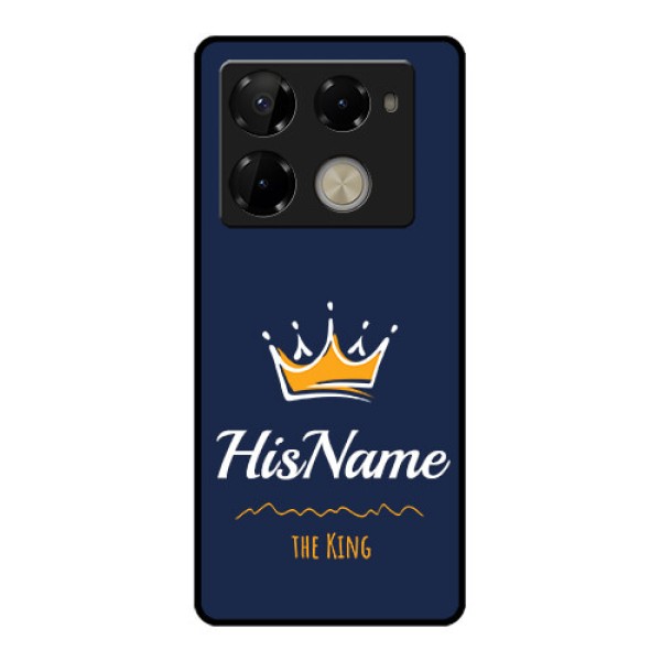 Infinix Note 40 Pro Plus 5G Custom Glass Phone Case - King With Name Design