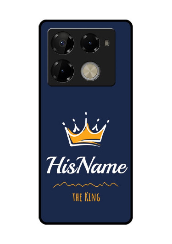 Infinix Note 40 Pro Plus 5G Custom Glass Phone Case - King With Name Design