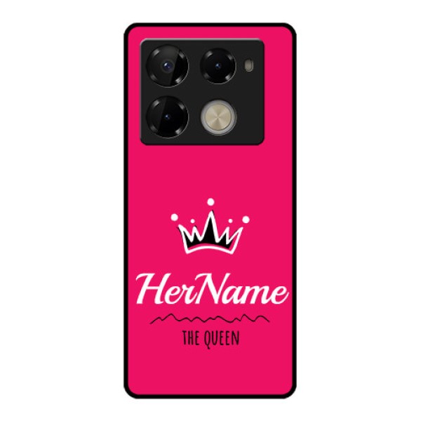 Infinix Note 40 Pro Plus 5G Custom Glass Phone Case - Queen With Name Design Infinix Note 40 Pro Plus 5G Custom Glass Phone Case - Queen With Name Design