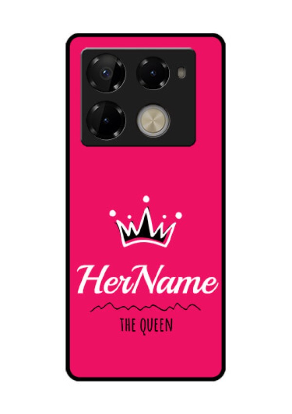 Infinix Note 40 Pro Plus 5G Custom Glass Phone Case - Queen With Name Design