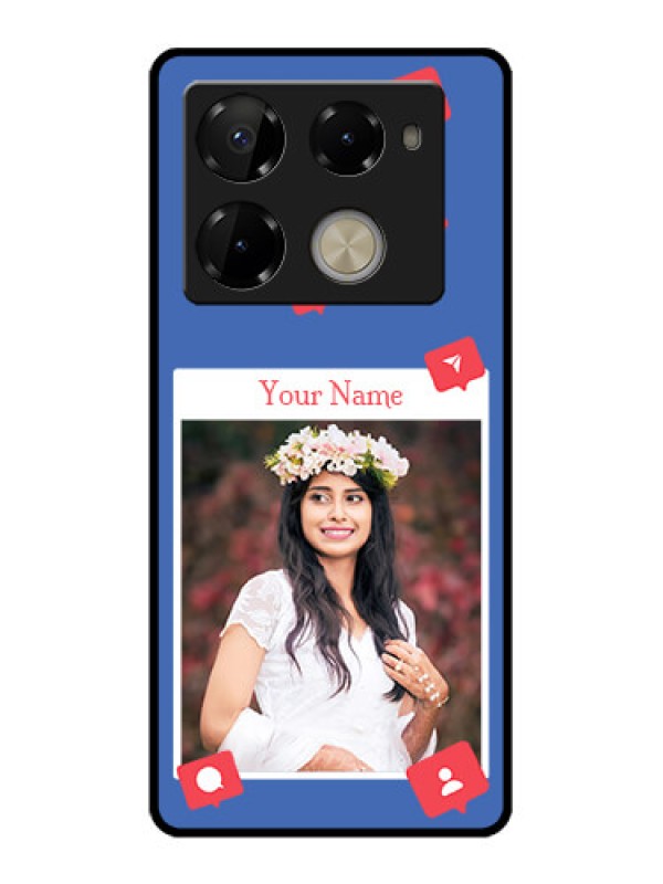 Custom Infinix Note 40 Pro Plus 5G Custom Glass Phone Case - Like Share And Comment Design