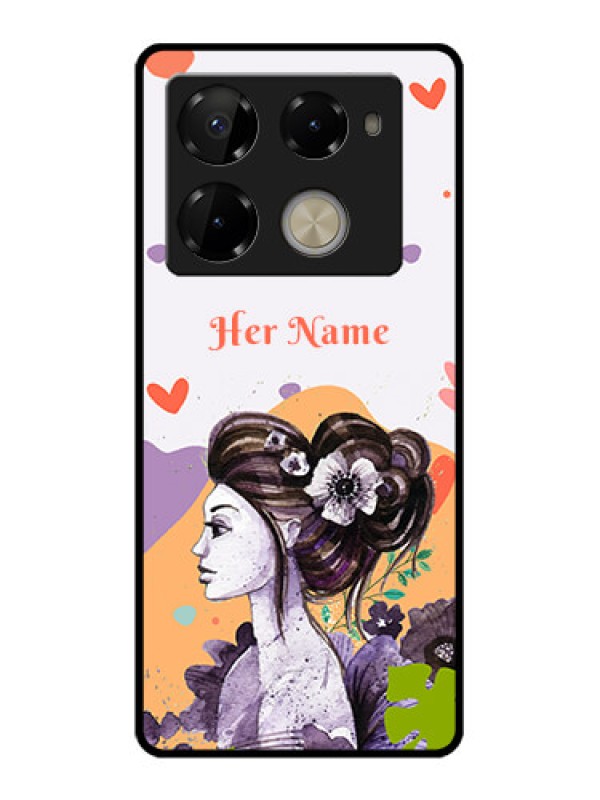 Custom Infinix Note 40 Pro Plus 5G Custom Glass Phone Case - Woman And Nature Design