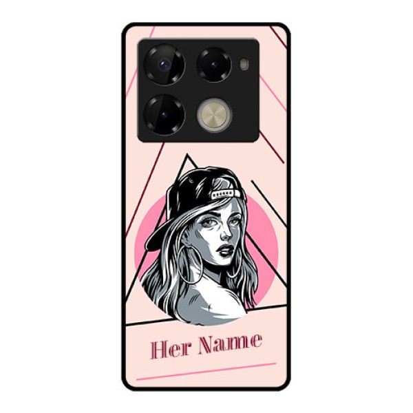 Infinix Note 40 Pro Plus 5G Custom Glass Phone Case - Rockstar Girl Design Infinix Note 40 Pro Plus 5G Custom Glass Phone Case - Rockstar Girl Design