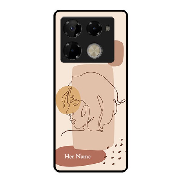 Infinix Note 40 Pro Plus 5G Custom Glass Phone Case - Calm Woman Line Art Design Infinix Note 40 Pro Plus 5G Custom Glass Phone Case - Calm Woman Line Art Design