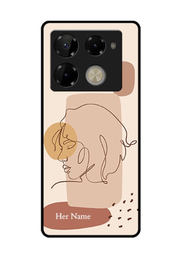 Infinix Note 40 Pro Plus 5G Custom Glass Phone Case - Calm Woman Line Art Design