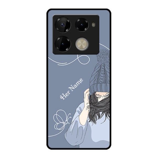 Infinix Note 40 Pro Plus 5G Custom Glass Phone Case - Girl In Winter Outfit Design Infinix Note 40 Pro Plus 5G Custom Glass Phone Case - Girl In Winter Outfit Design