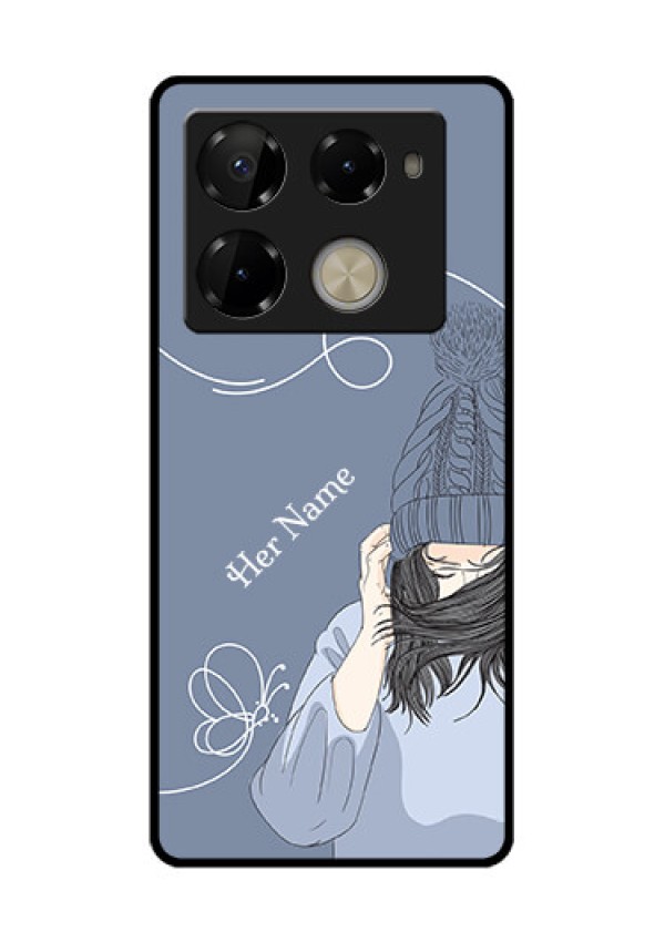 Infinix Note 40 Pro Plus 5G Custom Glass Phone Case - Girl In Winter Outfit Design
