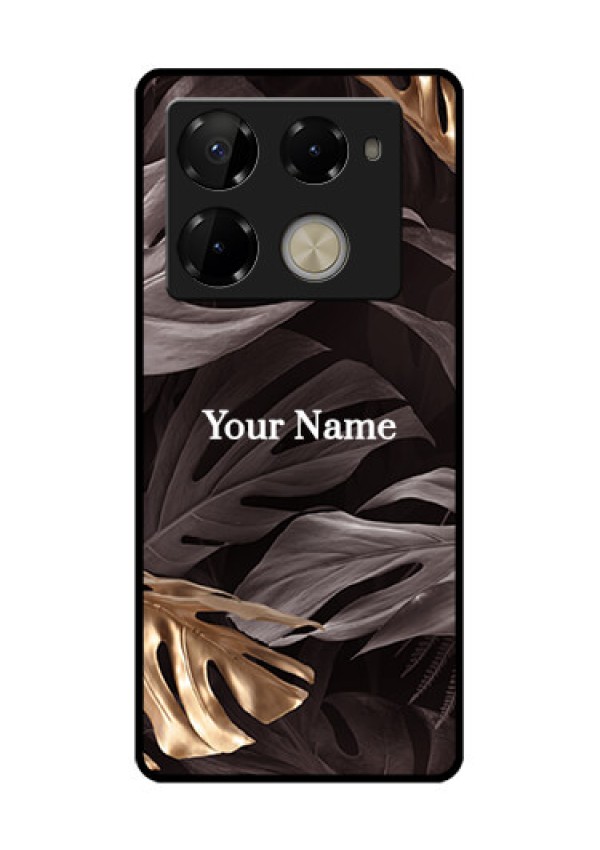 Infinix Note 40 Pro Plus 5G Custom Glass Phone Case - Wild Leaves Digital Paint Design