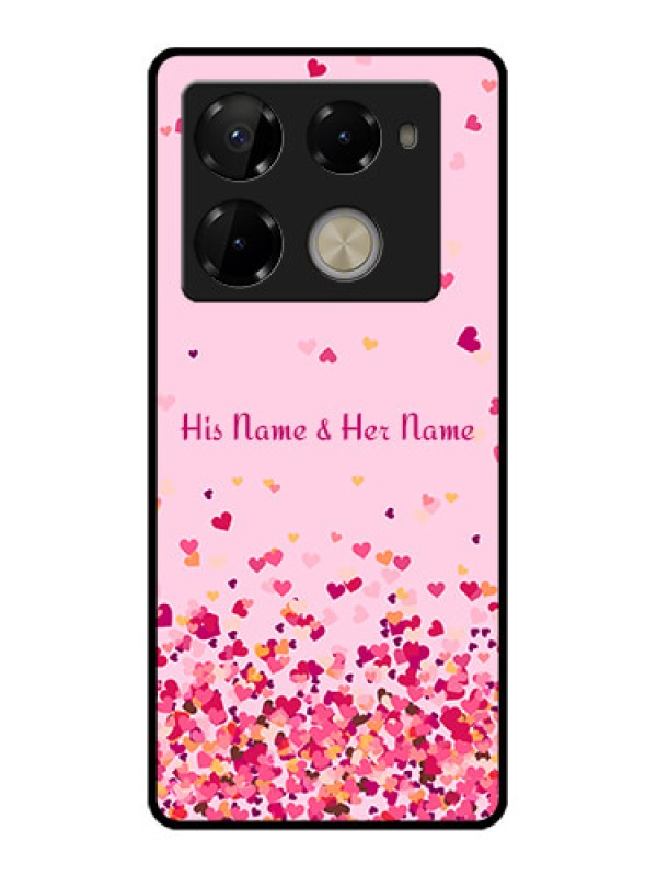 Custom Infinix Note 40 Pro Plus 5G Custom Glass Phone Case - Floating Hearts Design
