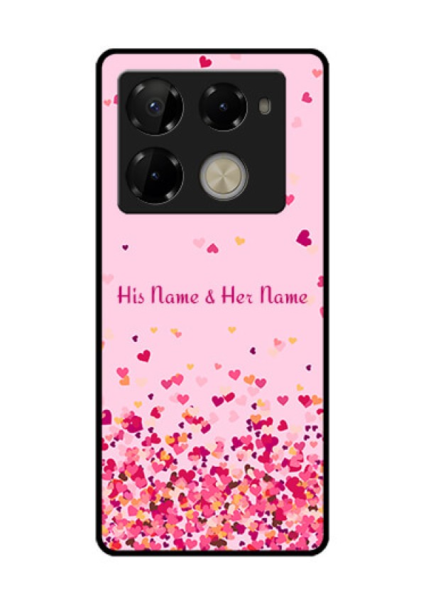 Infinix Note 40 Pro Plus 5G Custom Glass Phone Case - Floating Hearts Design