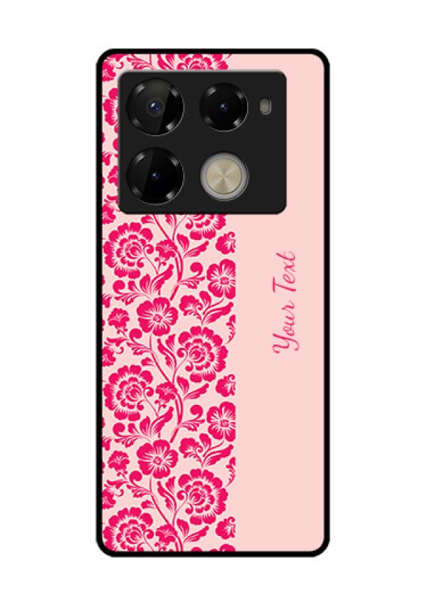 Infinix Note 40 Pro Plus 5G Custom Glass Phone Case - Attractive Floral Pattern Design
