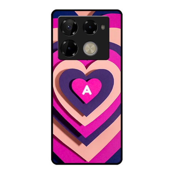 Infinix Note 40 Pro Plus 5G Custom Glass Phone Case - Cute Heart Pattern Design