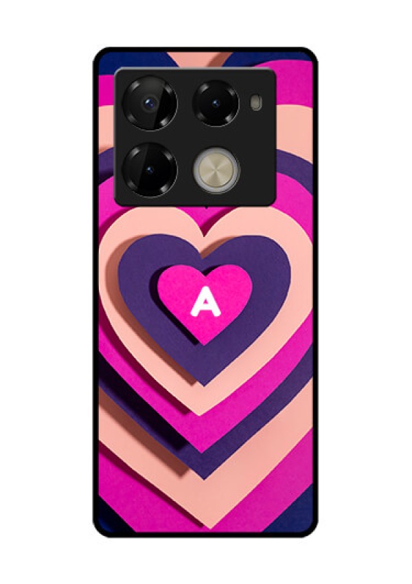 Infinix Note 40 Pro Plus 5G Custom Glass Phone Case - Cute Heart Pattern Design