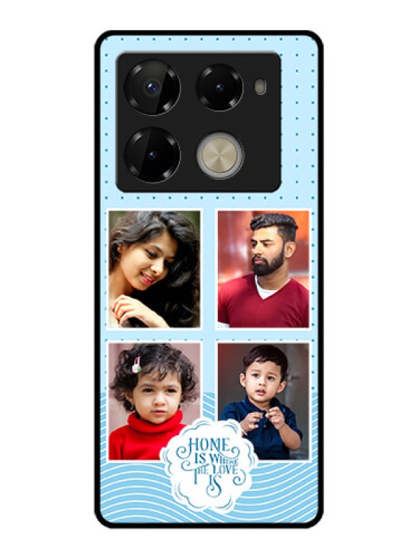 Custom Infinix Note 40 Pro Plus 5G Custom Glass Phone Case - Cute Love Quote With 4 Pic Upload Design