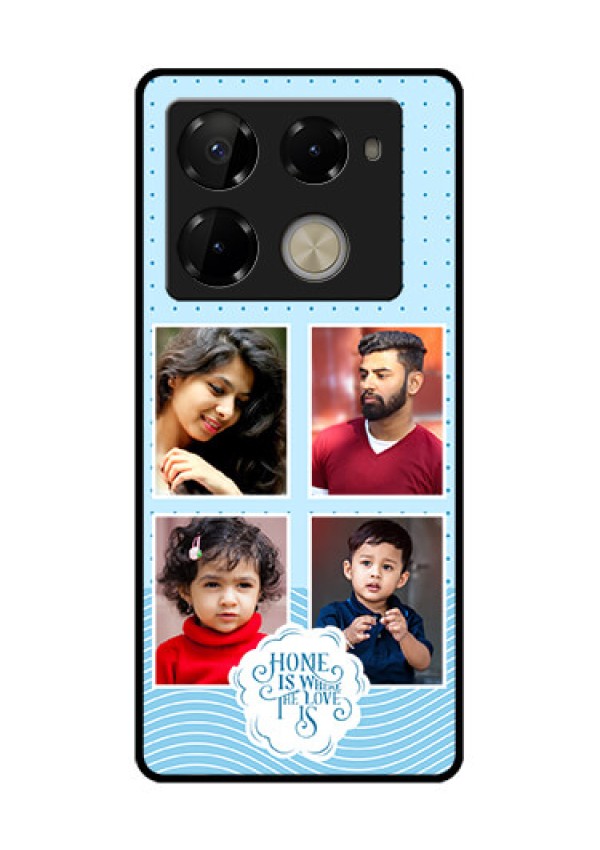 Infinix Note 40 Pro Plus 5G Custom Glass Phone Case - Cute Love Quote With 4 Pic Upload Design