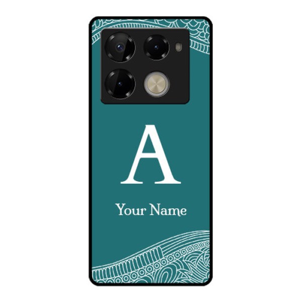 Infinix Note 40 Pro Plus 5G Custom Glass Phone Case - Line Art Pattern With Custom Name Design Infinix Note 40 Pro Plus 5G Custom Glass Phone Case - Line Art Pattern With Custom Name Design
