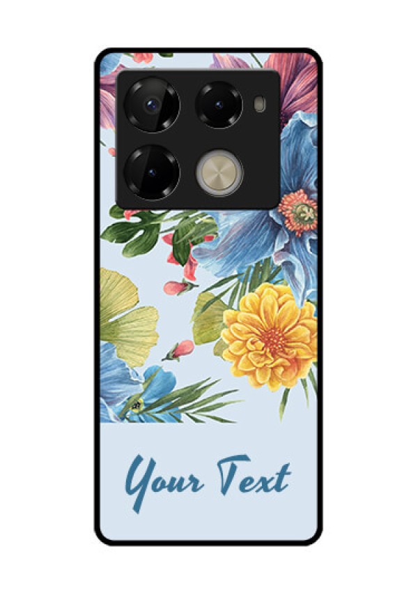 Infinix Note 40 Pro Plus 5G Custom Glass Phone Case - Stunning Watercolored Flowers Painting Design