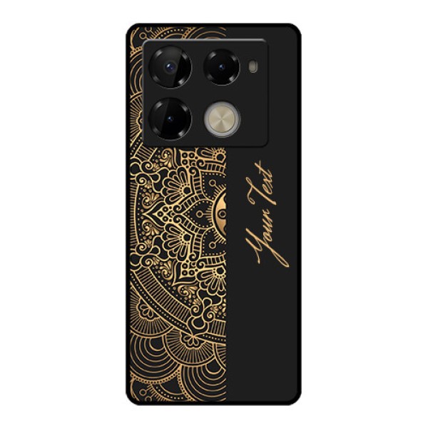 Infinix Note 40 Pro Plus 5G Custom Glass Phone Case - Mandala Art With Custom Text Design Infinix Note 40 Pro Plus 5G Custom Glass Phone Case - Mandala Art With Custom Text Design
