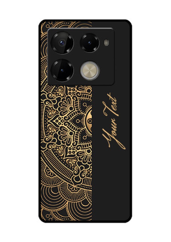 Infinix Note 40 Pro Plus 5G Custom Glass Phone Case - Mandala Art With Custom Text Design