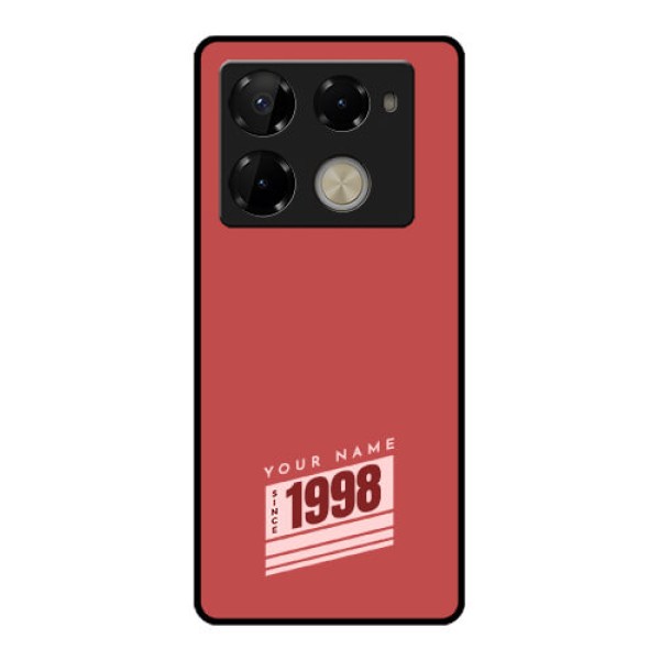 Infinix Note 40 Pro Plus 5G Custom Glass Phone Case - Red Custom Year Of Birth Design