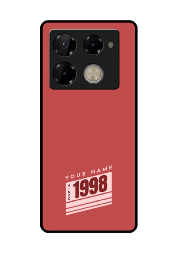 Infinix Note 40 Pro Plus 5G Custom Glass Phone Case - Red Custom Year Of Birth Design