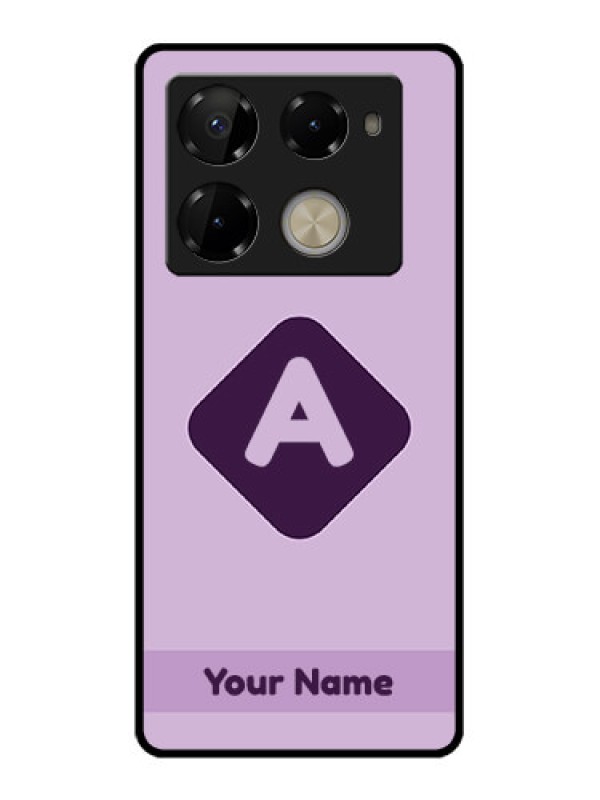 Custom Infinix Note 40 Pro Plus 5G Custom Glass Phone Case - Custom Letter In Curved Badge Design