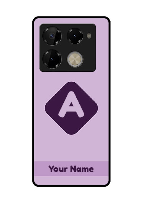Infinix Note 40 Pro Plus 5G Custom Glass Phone Case - Custom Letter In Curved Badge Design