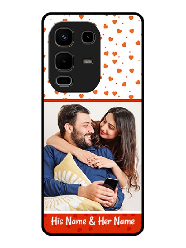 Custom Infinix Note 50s 5G Custom Glass Phone Case - Orange Love Symbol Design