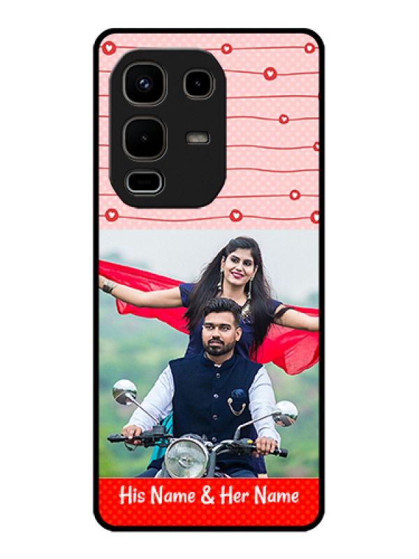 Custom Infinix Note 50s 5G Custom Glass Phone Case - Red Pattern Case Design