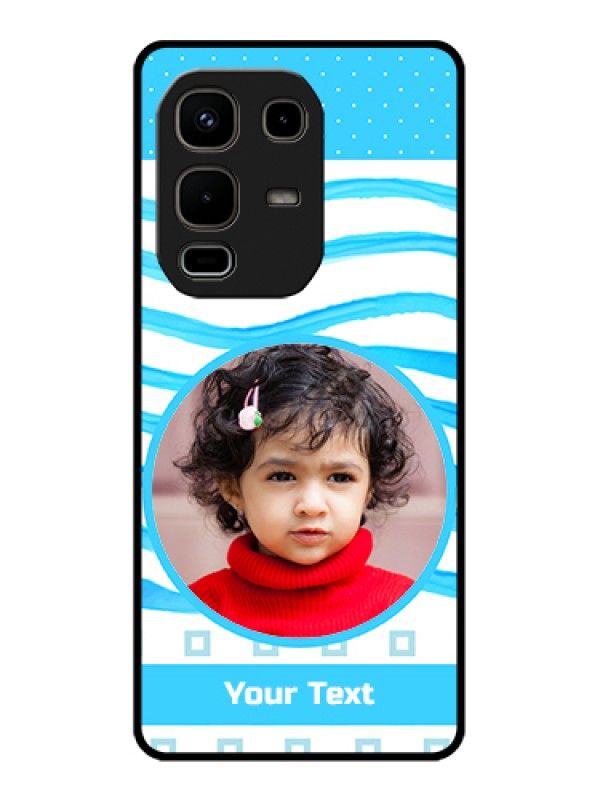 Custom Infinix Note 50s 5G Custom Glass Phone Case - Simple Blue Case Design