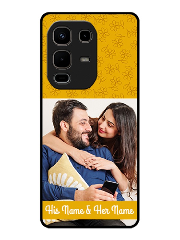 Custom Infinix Note 50s 5G Custom Glass Phone Case - Yellow Floral Design