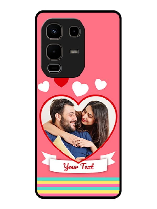 Custom Infinix Note 50s 5G Custom Glass Phone Case - Love Shapes Doodle Design